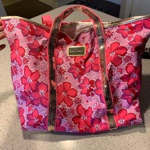 Sigma kappa print Lilly Pulitzer large tote bag